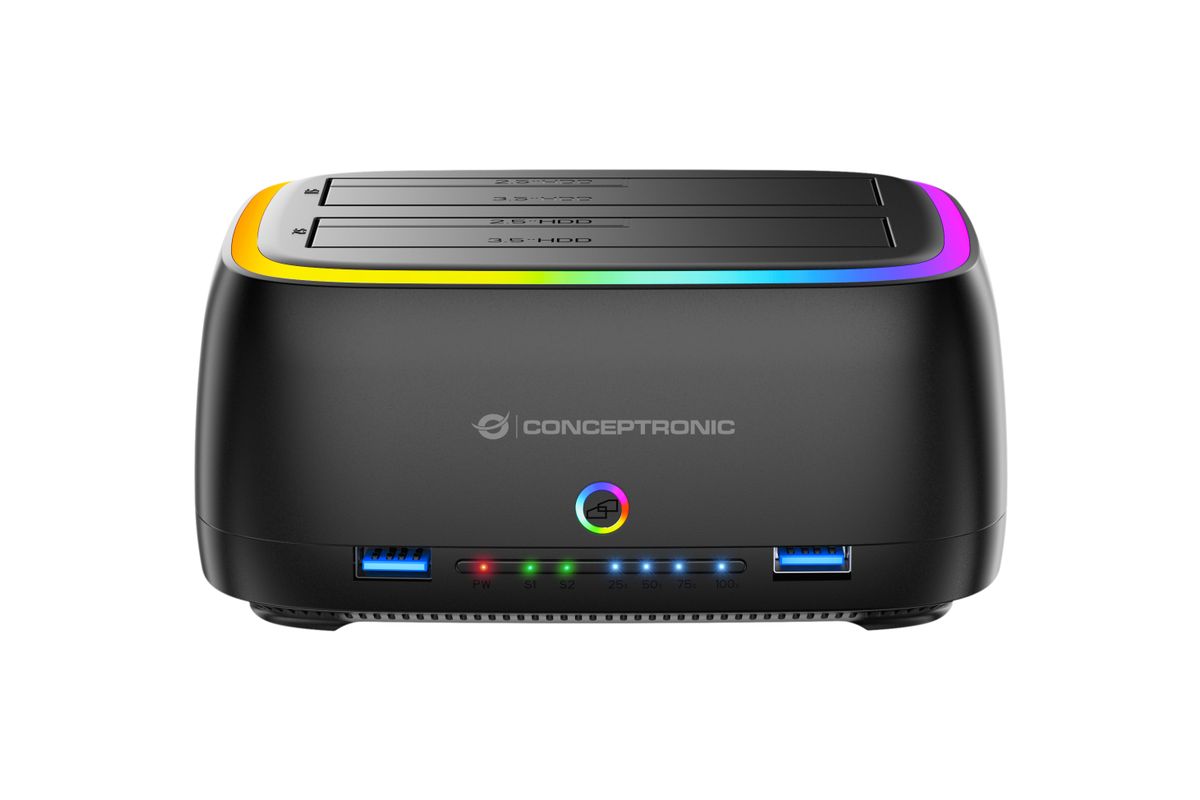 CONCEPTRONIC Festplattengehäuse 2.5/3.5"HDD/SSD 2xUSB-A   sw