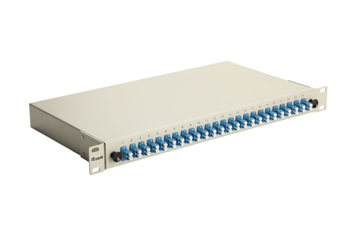 Equip LWL-Spleißkasten 24-Port LC-Duplex OS2 1U komplett  gr