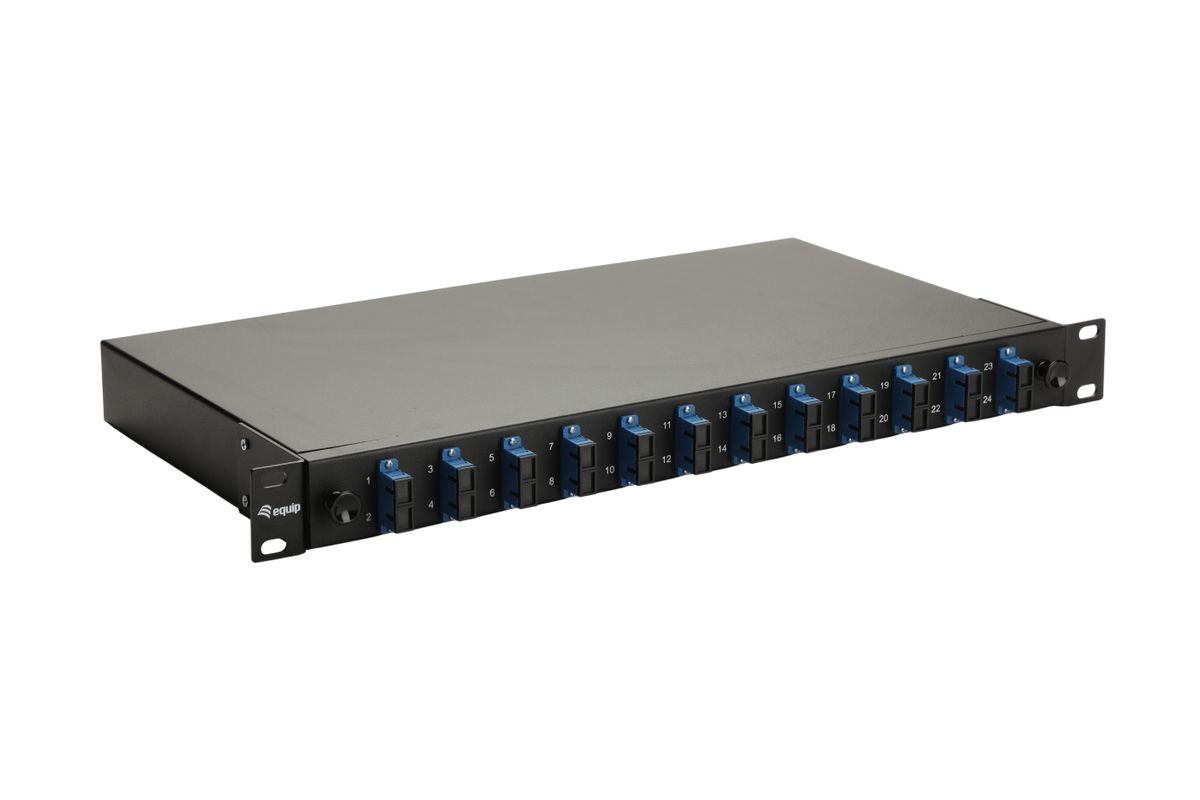Equip LWL-Spleißkasten 12-Port SC-Duplex OS2 1U komplett  sw