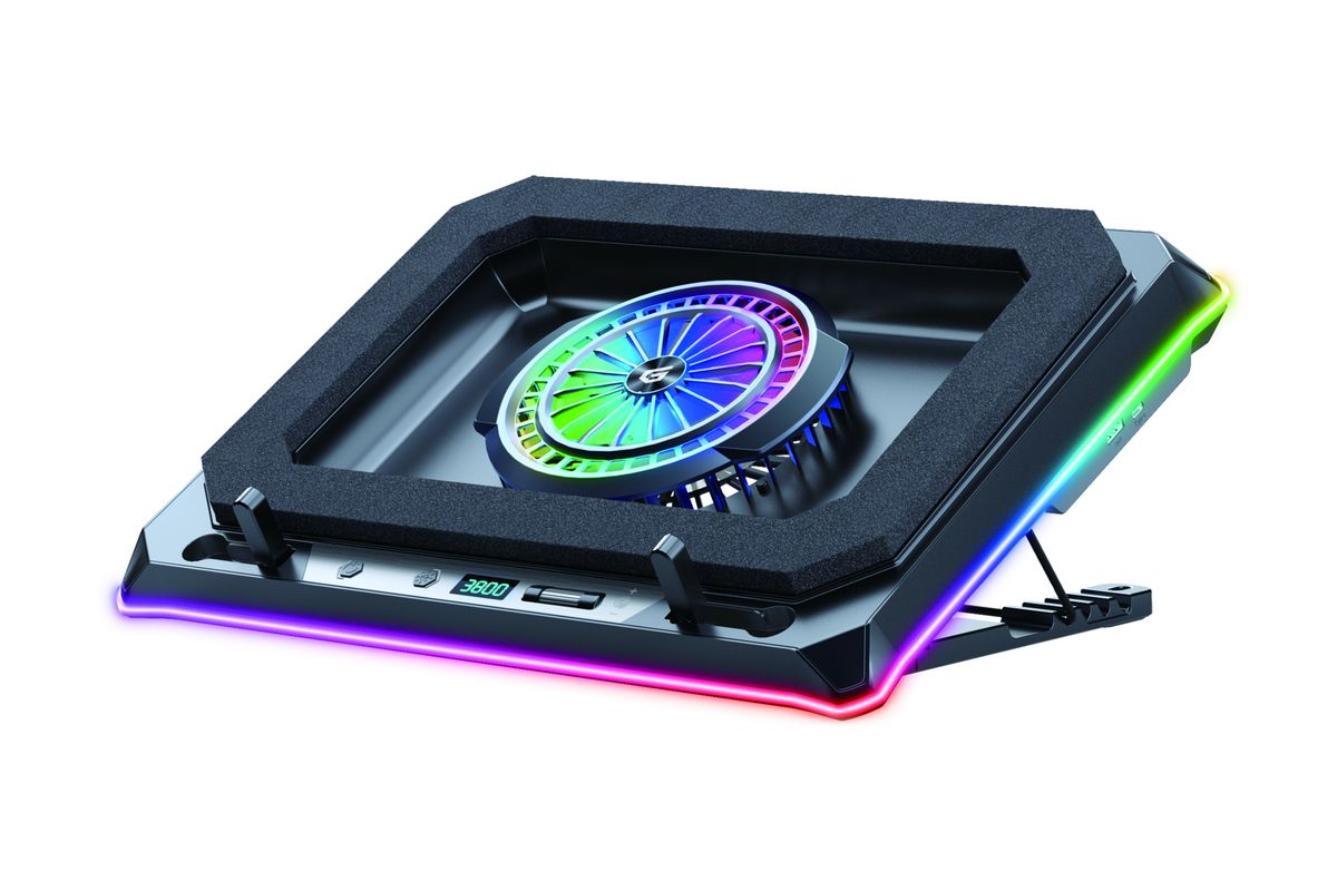 CONCEPTRONIC USB-C Laptop-Kühlpad + Handyhalter, 130mm lang