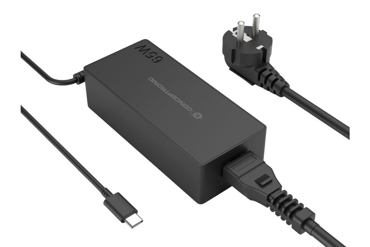 CONCEPTRONIC Ladegerät 1Port GaN USB-C       65WPD3.0/PPS sw