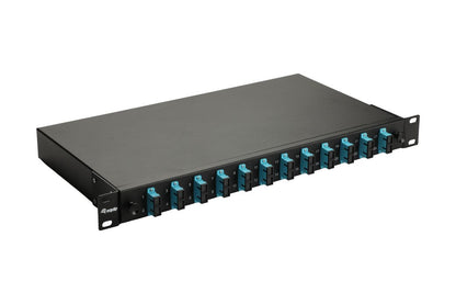Equip LWL-Spleißkasten 12-Port SC-Duplex OM3 1U komplett  sw