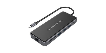 CONCEPTRONIC 12-1 Dock USB-C->2xHDMI/3xUSB-A/AUX/+   25cm gr