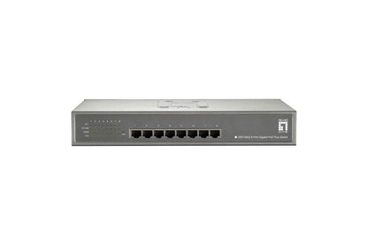 LevelOne PoE+Switch 8xGE PoE unmanaged 240W 19" Metall