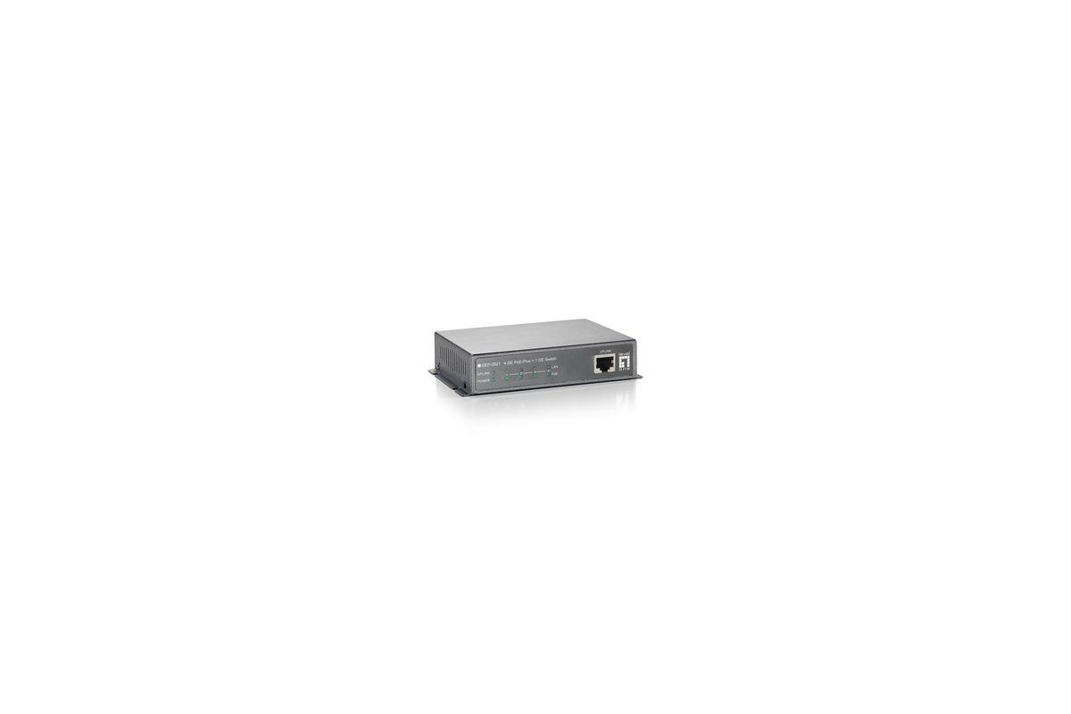 LevelOne PoE+Switch 4xGE PoE/1xGE 115W 19"unmanaged Plastik