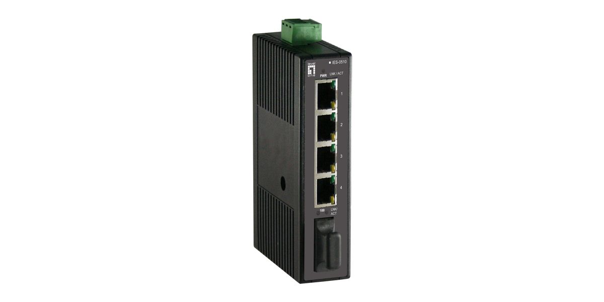 LevelOne Industr.Switch  4xFE/1xSC MM 2km +DIN       Plastik