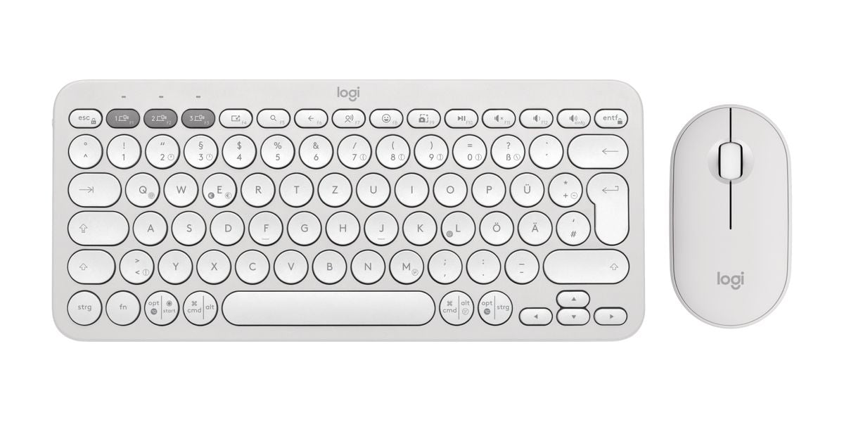 Logitech Wireless Keyboard+Mouse Pebble 2 Combo white