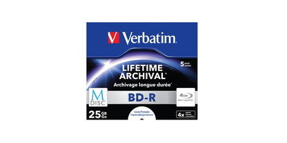 M-DISC Verbatim BD-R 25GB 4x Inkjet Printable Jewel Case
