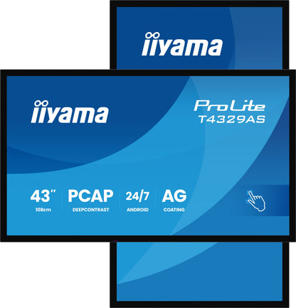 IIYAMA 108cm (42.5") T4329AS-B1AG 16:9 M-Touch 2xHDMI+UBS-C