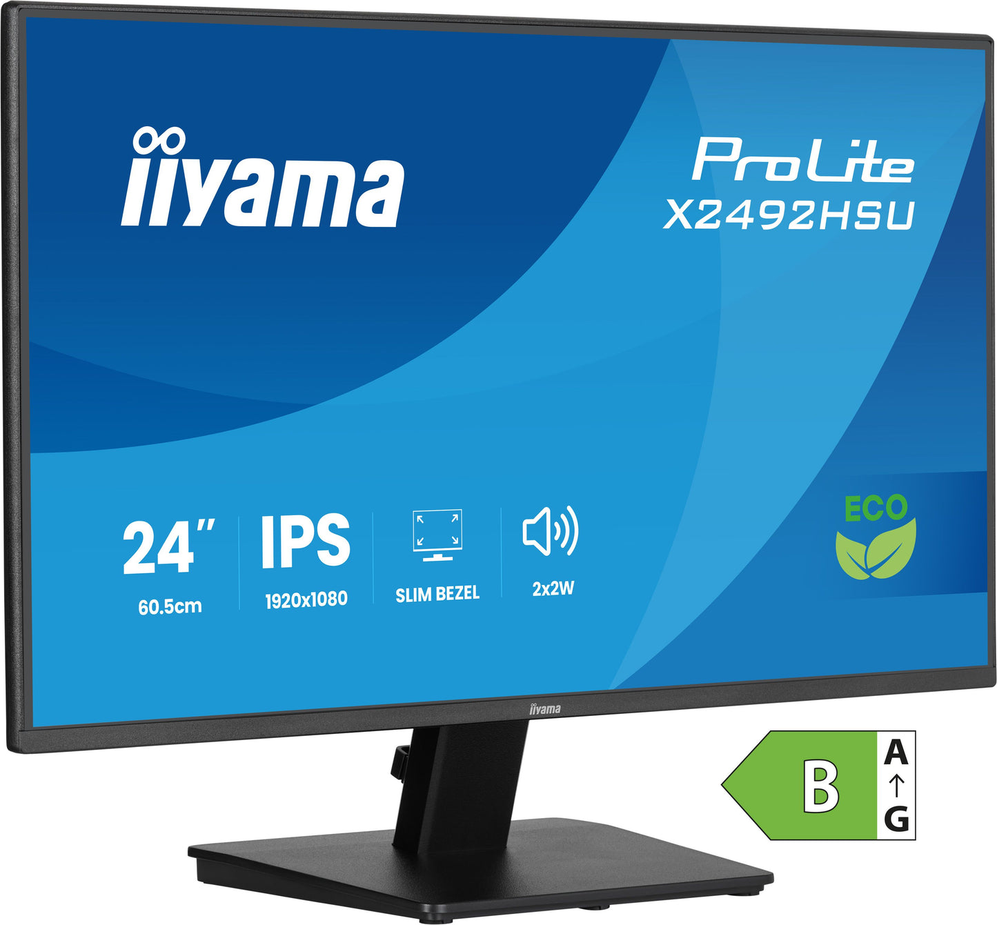 IIYAMA 60.5cm (24") X2492HSU-B1 16:10 HDMI+DP+2xUSB IPS