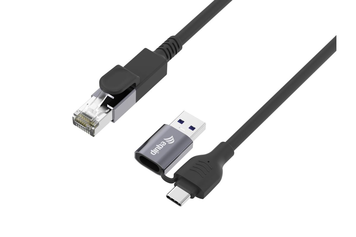 Equip Adapter GigaBit USB-C+A->RJ45     St/St  5.00m schwarz