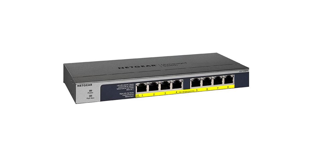 NETGEAR Switch 8x GE GS108PP-100EUS unmanaged POE