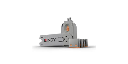 LINDY USB Typ A Portschlüssel 4xOrange mit Schlüssel