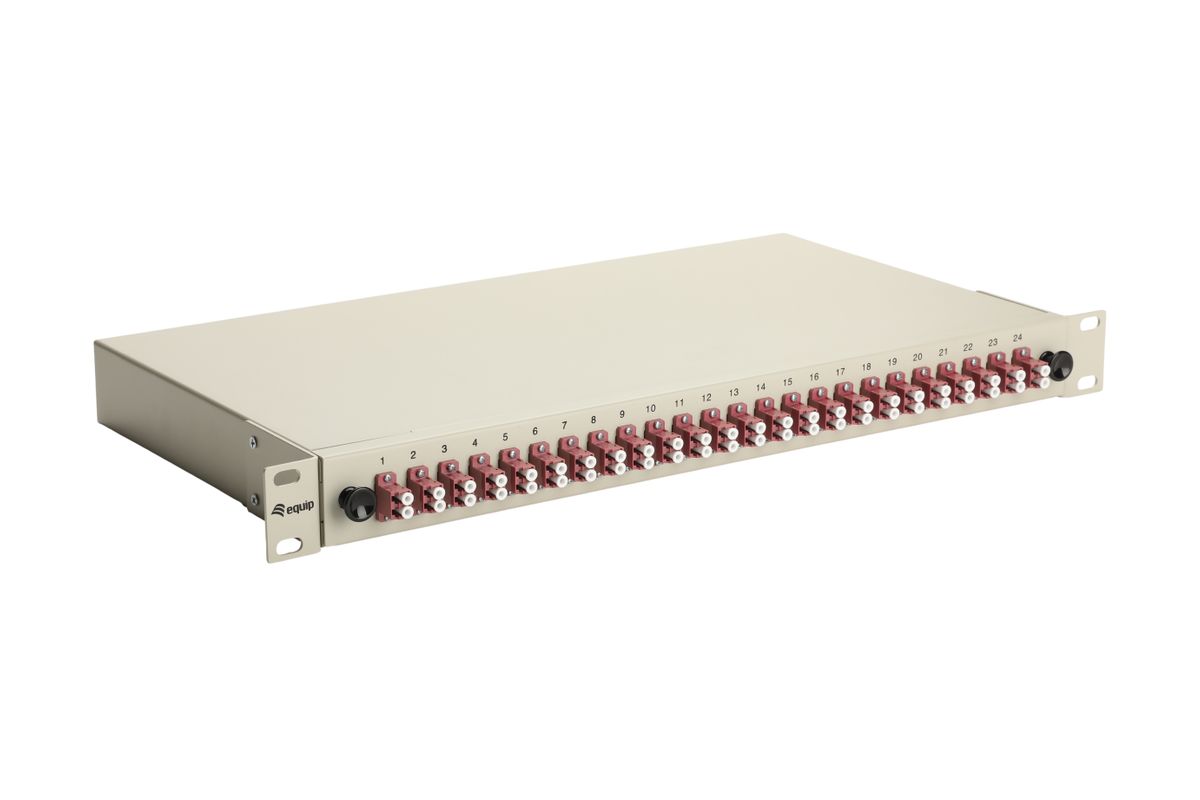 Equip LWL-Spleißkasten 24-Port LC-Duplex OM4 1U komplett  gr
