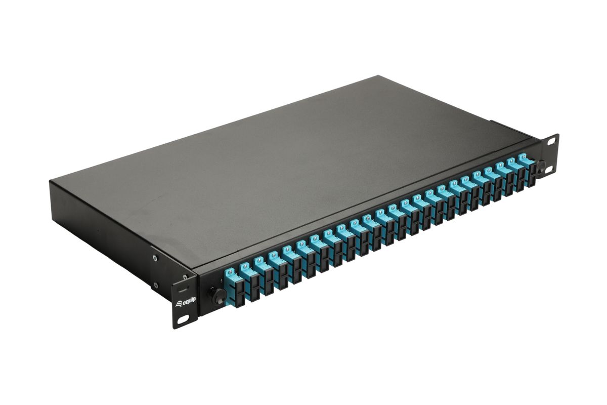 Equip LWL-Spleißkasten 24-Port LC-Duplex OM3 1U komplett  sw