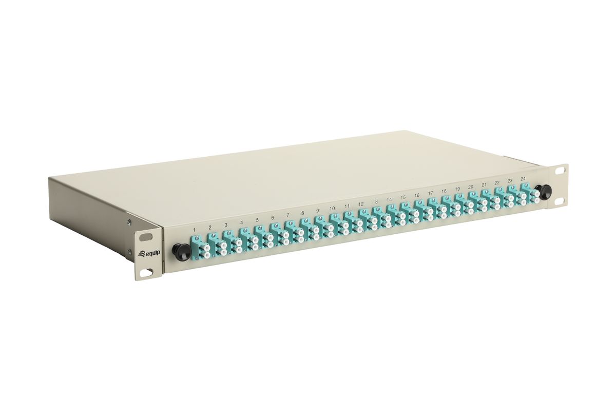 Equip LWL-Spleißkasten 24-Port LC-Duplex OM3 1U komplett  gr