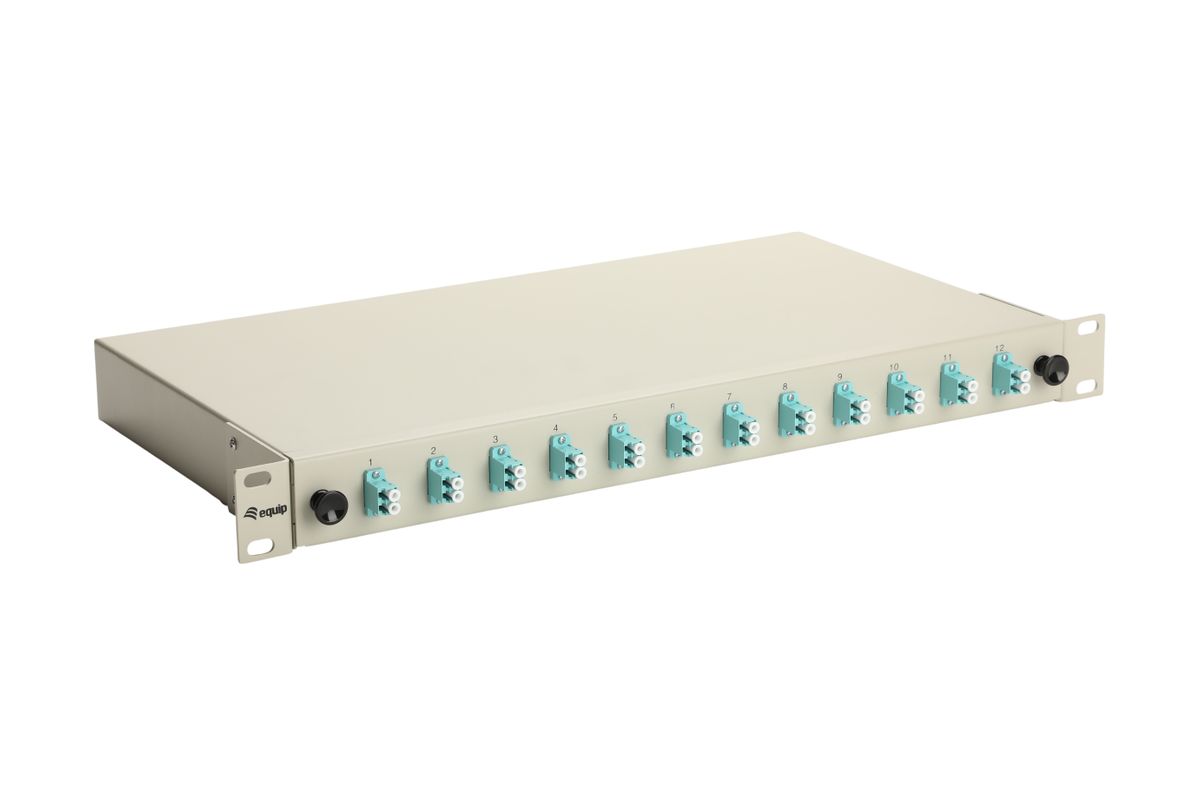 Equip LWL-Spleißkasten 12-Port LC-Duplex OM3 1U komplett  gr