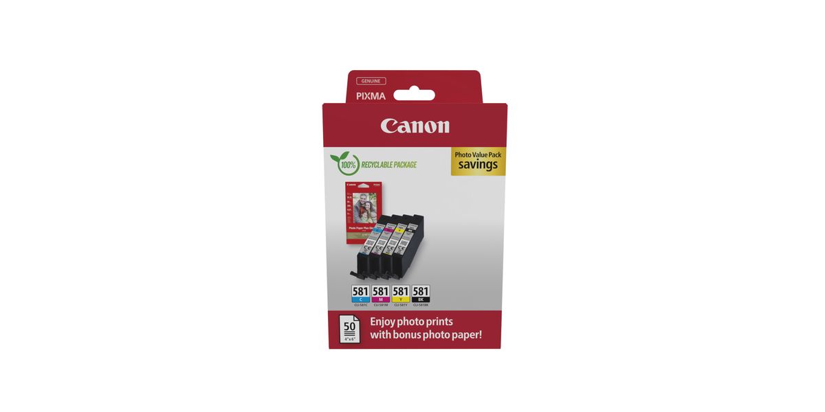 Patrone Canon CLI-581 4er-Pack black + color + paper
