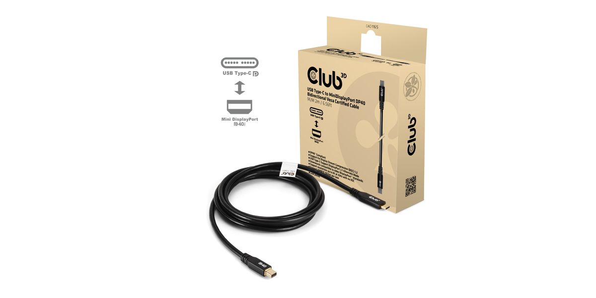 Club3D Kabel   USB Typ C  <-> MiniDP 2.1    2m  8K30Hz St/St retail