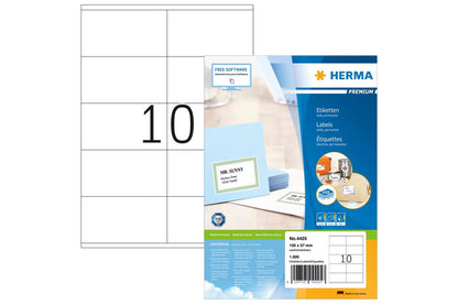HERMA Etiketten Premium A4 weiß 105x57 mm Papier 1000 St.