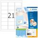 HERMA Adressetiketten A4 weiß 63,5x38,1 mm Papier 2100 St.