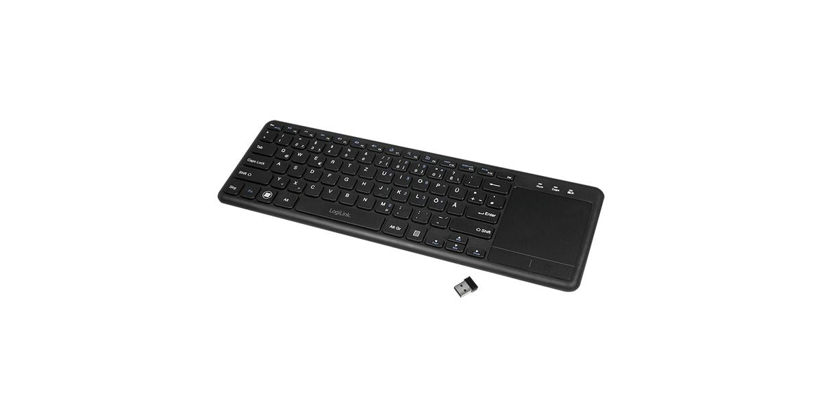 Logilink Tastatur Wireless mit Touchpad, 2,4 GHz, schwarz