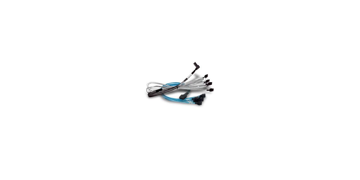Broadcom Kabel 1x8 SFF-8654 to 2x4 SFF-8643 Mini-SAS HD 1m