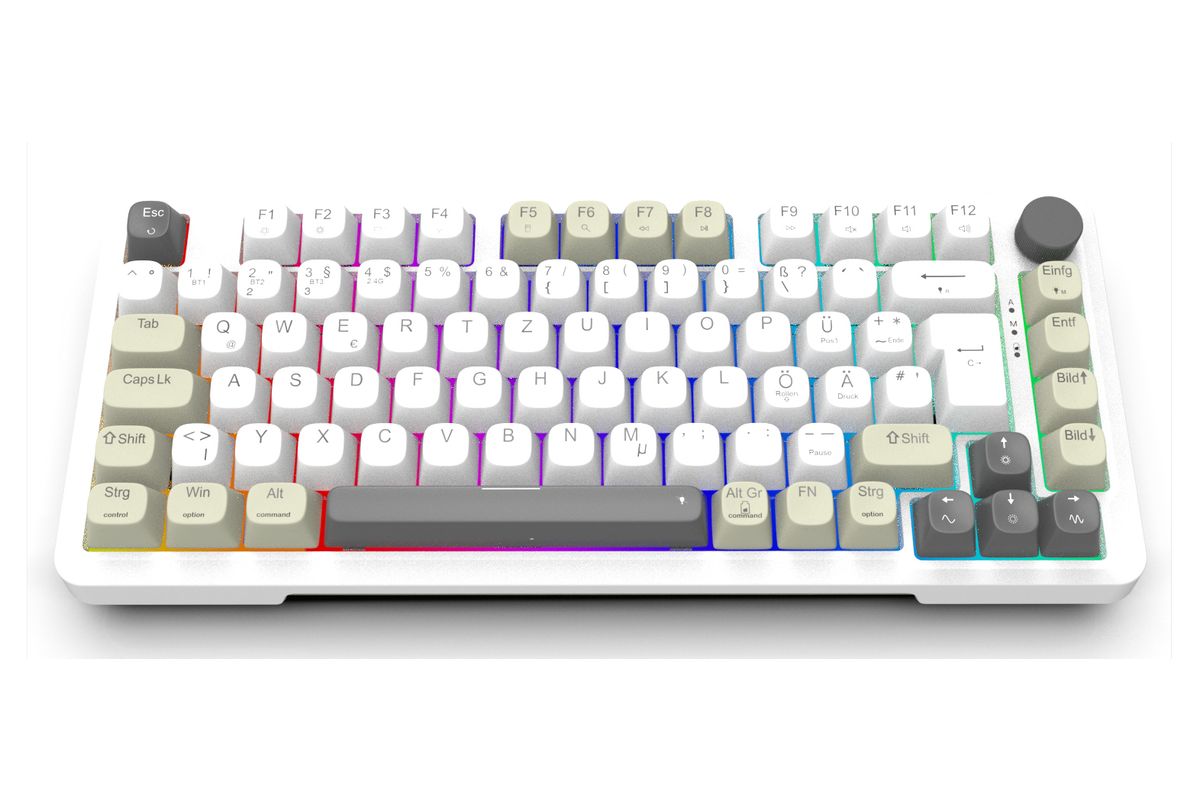 INCA Gaming Tastatur RGB/GraySwitch/USB-C/BT   2.00m    weiß