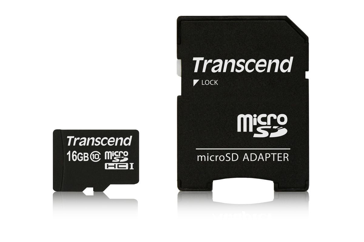 SD microSD Card 16GB Transcend SDHC Class10 w/adapter