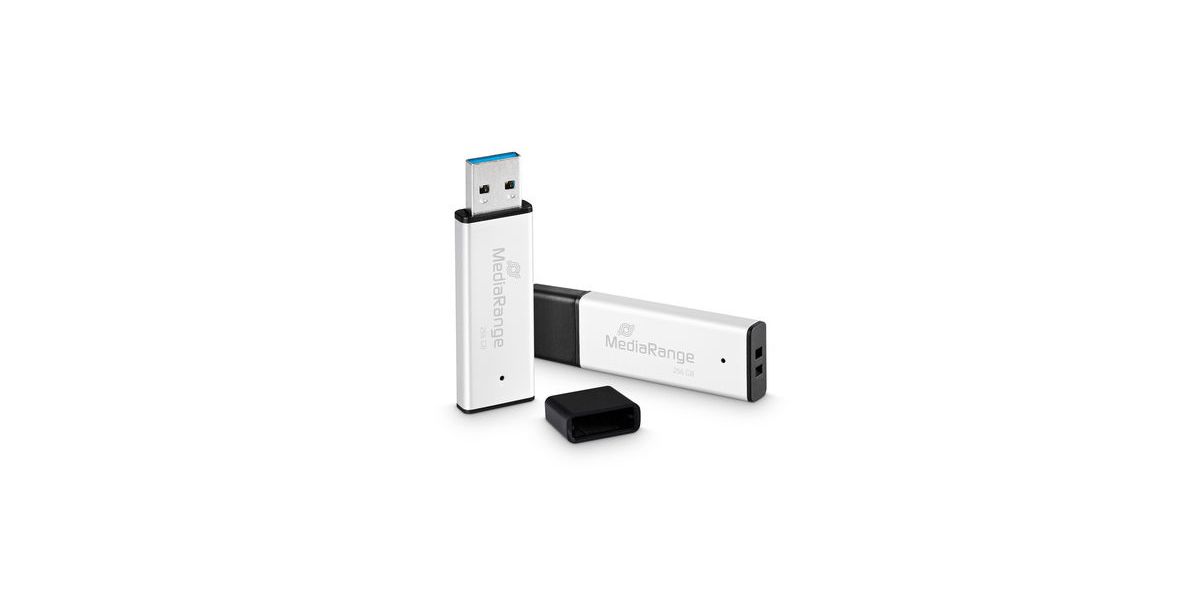MediaRange USB-Stick USB 3.0 high performance 256GB alu