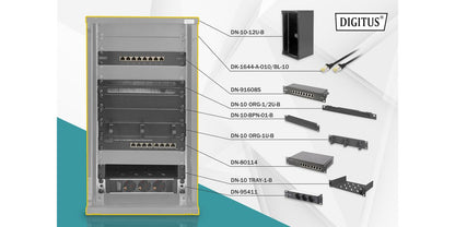 DIGITUS Netzwerk-Set 254 mm (10")-12HE, 312x300mm (B x T)