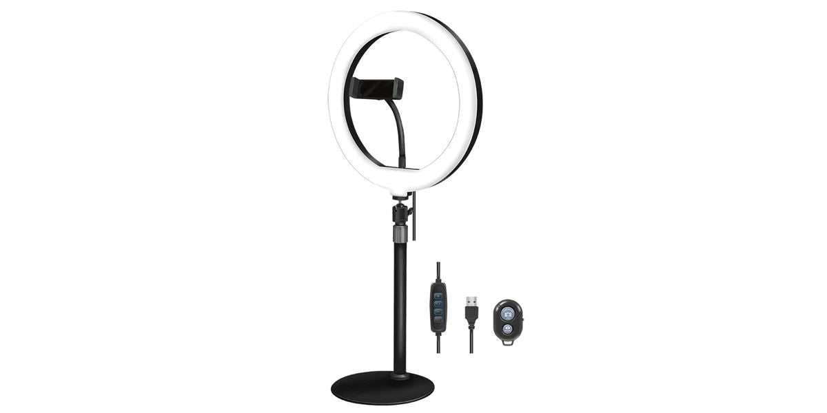 Logilink Smartphone-Ringlicht-Stativ m. Fernauslöser,DM 25cm
