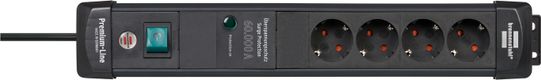 Brennenstuhl Premium-Line ÜSS 4fach schwarz *DE* 1,8m