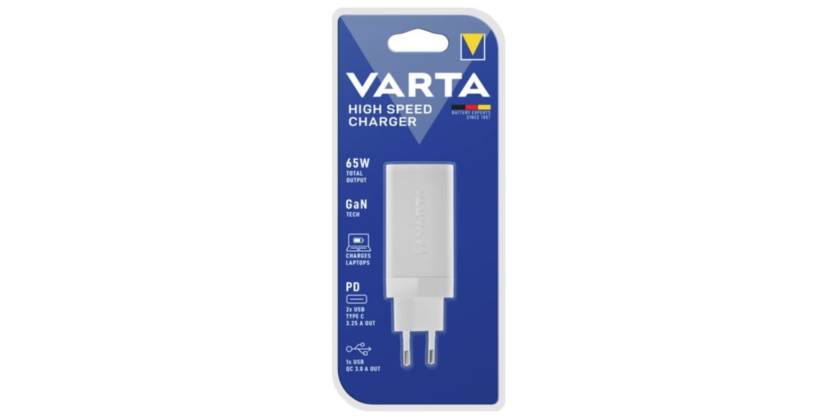 Varta Ladegerät High Speed Charger 65W 2x USB-C 1x USB-A