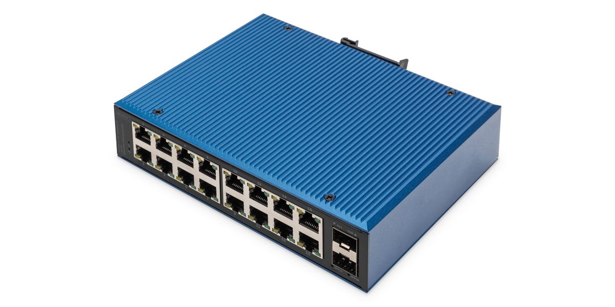 DIGITUS Διακόπτης 16 Θυρών Gigabit+2 SFP Θύρα Μη Διαχειριζόμενος Μπλε