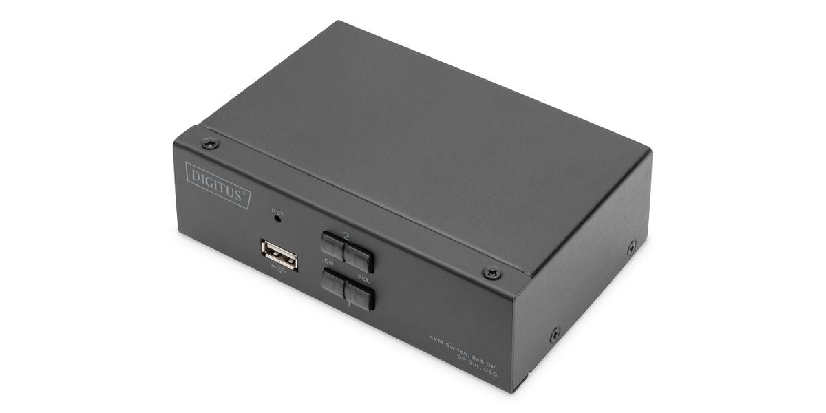 DIGITUS KVM Switch, 4K60HZ, 2x1 DP in, 1x DP USB out
