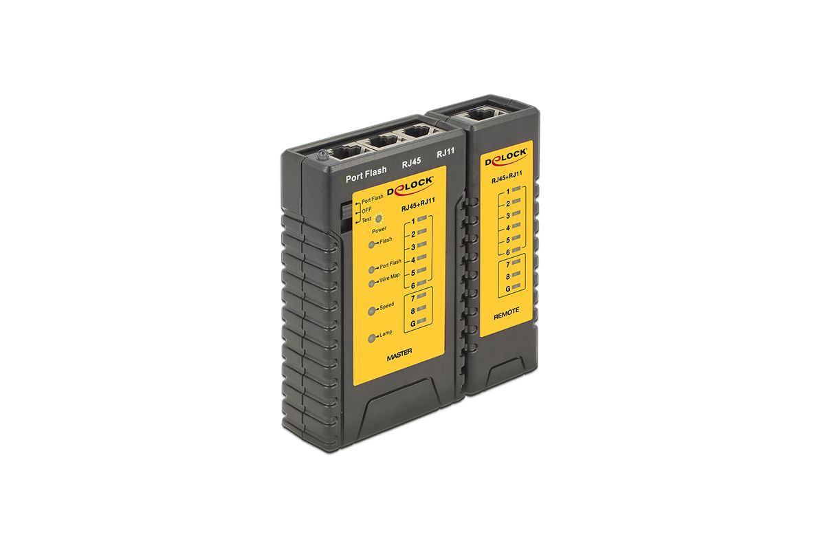 DELOCK Netzwerk Tester RJ45/RJ12 LED Portfinder-Funkt.
