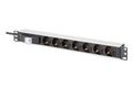 DIGITUS Steckdosenleiste 7-fach 19" Alu. 1HE    schwarz