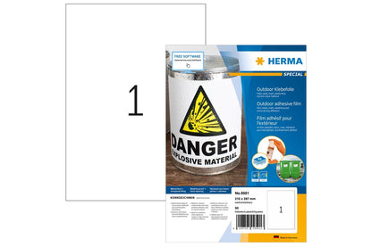 HERMA Etik. A4 Outdoor Klebefolie weiß 210x297 mm 50 St.