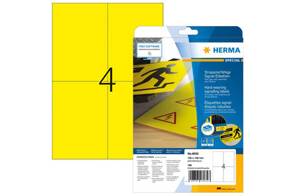 HERMA Signal-Schilder A4 105x148 mm gelb Folie 100 St.