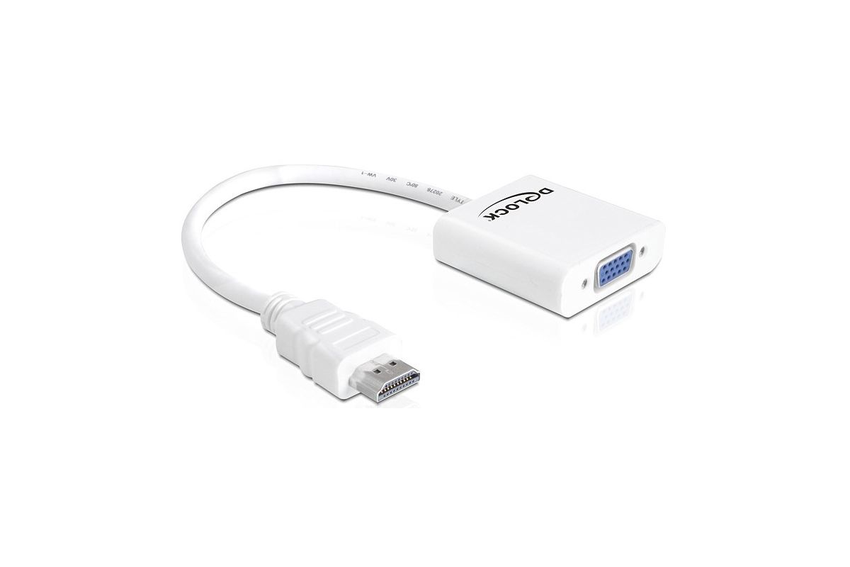 DELOCK HDMI Adapter A -> D-Sub15 St/Bu weiß