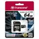 SD microSD Card 64GB Transcend SDXC UHS1 w/adapter