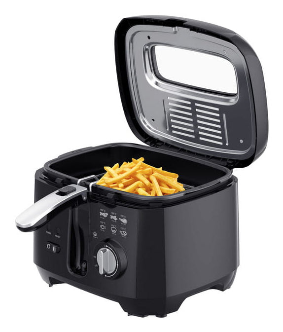 ELDOM Fryer FREET, 2.5 L, 400 g capacity, temperature regulator, removable oil tank, black