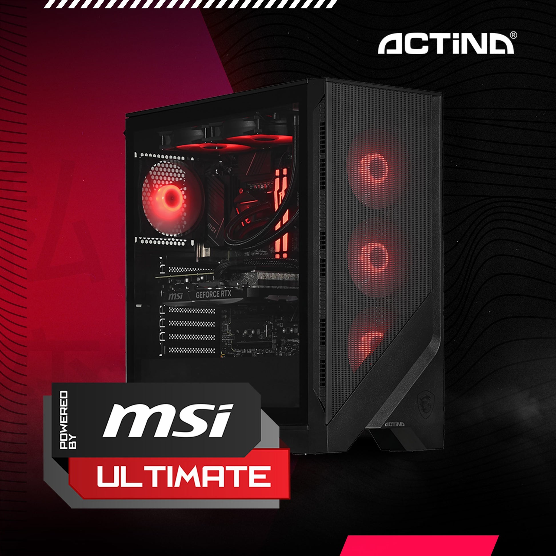 Υπολογιστής Actina 5901443421535 με Επεξεργαστή Intel Core Ultra 7 265KF, 32 GB DDR5-SDRAM, 2 TB SSD, Κάρτα Γραφικών NVIDIA GeForce RTX 5080, Λειτουργικό Σύστημα Windows 11 Home, Midi Tower Μαύρο