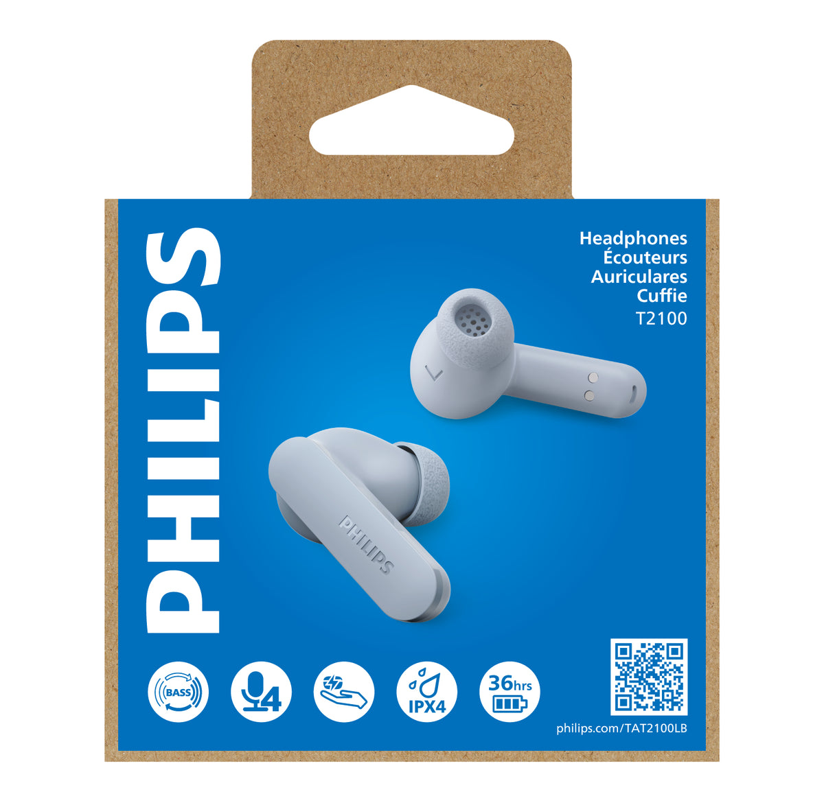 Philips TAT2100LB/00 Blue Wired Earphones