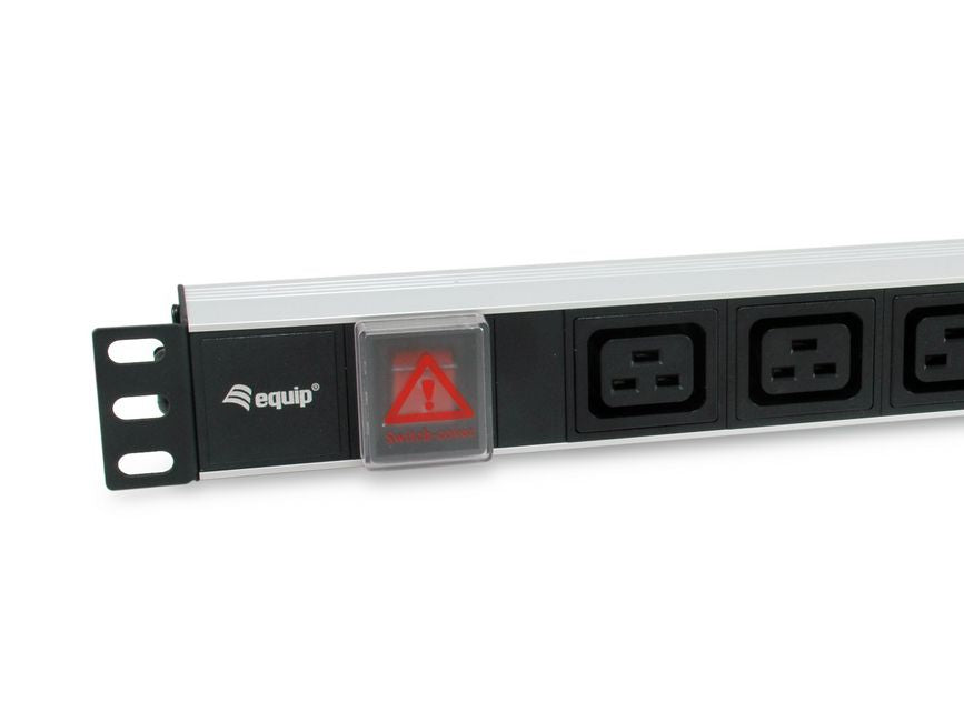 Equip 19" Steckdosenleiste IEC C20->6xIEC C19+Switch    Alu.