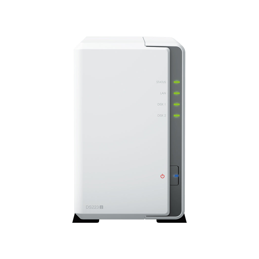 Synology DiskStation DS223J NAS / Storage Server Desktop — Realtek RTD1619B, 1 GB DDR4, DiskStation Manager, White