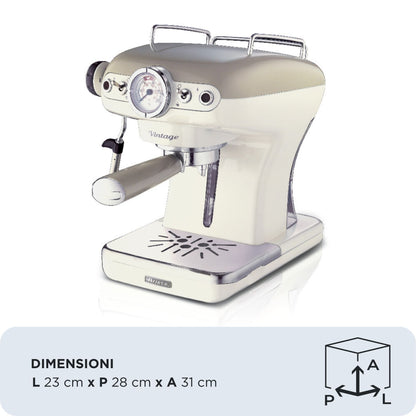 Ariete Vintage Espresso Machine, beige