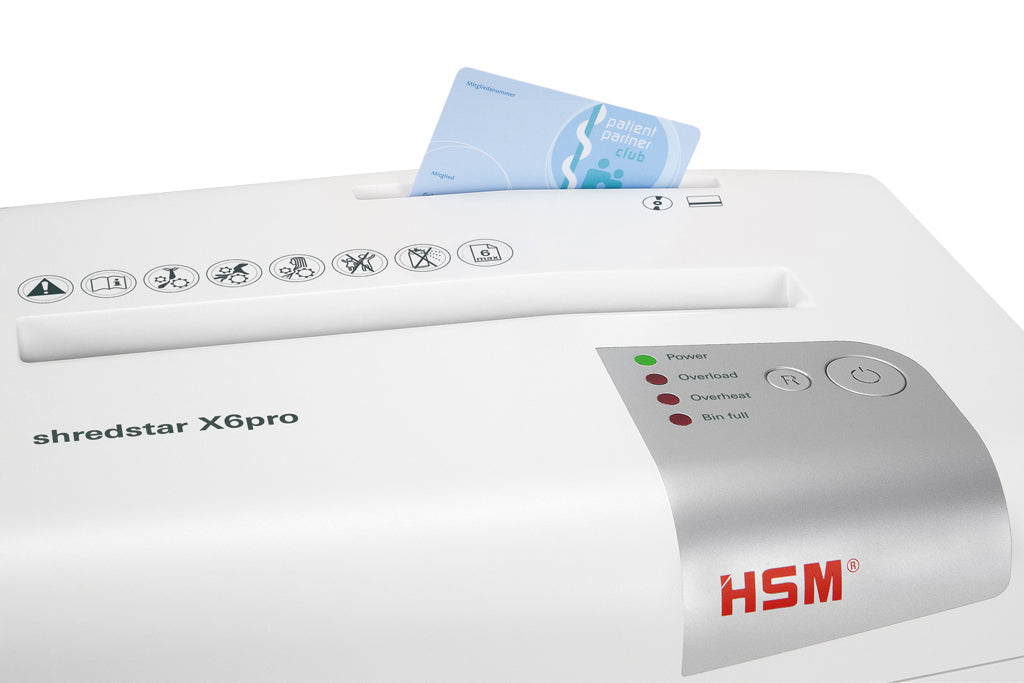 HSM shredstar X6pro document shredder, 2 x 15 mm + separate CD-cutting mechanism