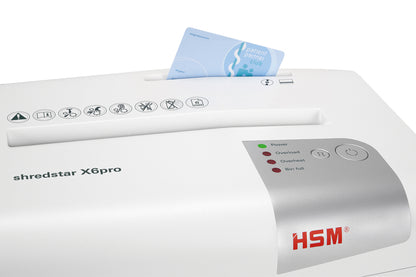 HSM shredstar X6pro document shredder, 2 x 15 mm + separate CD-cutting mechanism